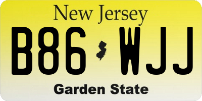 NJ license plate B86WJJ