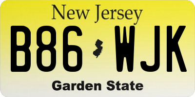 NJ license plate B86WJK