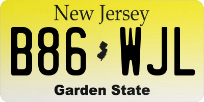 NJ license plate B86WJL