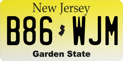 NJ license plate B86WJM
