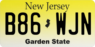 NJ license plate B86WJN