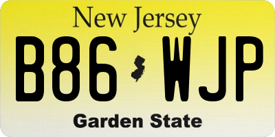 NJ license plate B86WJP