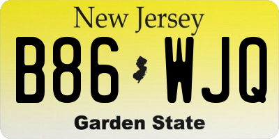 NJ license plate B86WJQ