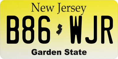 NJ license plate B86WJR