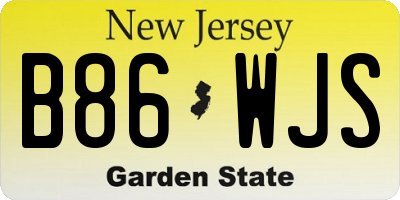 NJ license plate B86WJS