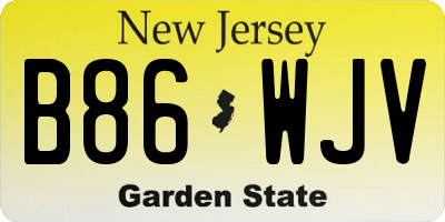 NJ license plate B86WJV
