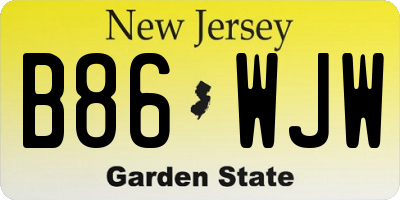 NJ license plate B86WJW