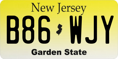 NJ license plate B86WJY