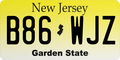 NJ license plate B86WJZ