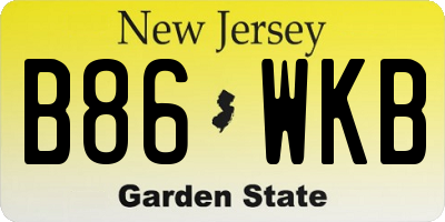 NJ license plate B86WKB