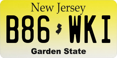 NJ license plate B86WKI