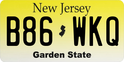 NJ license plate B86WKQ