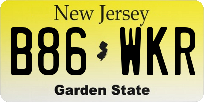 NJ license plate B86WKR