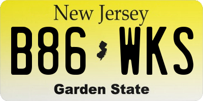 NJ license plate B86WKS