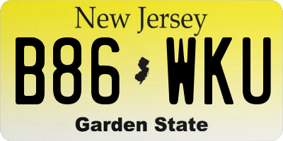 NJ license plate B86WKU