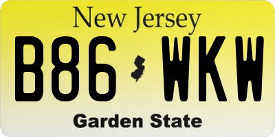 NJ license plate B86WKW