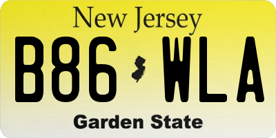 NJ license plate B86WLA