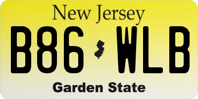 NJ license plate B86WLB