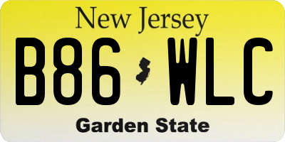 NJ license plate B86WLC