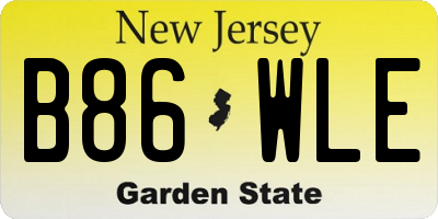 NJ license plate B86WLE