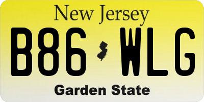 NJ license plate B86WLG