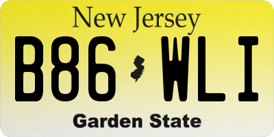 NJ license plate B86WLI