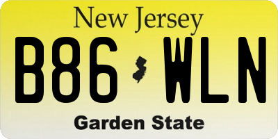 NJ license plate B86WLN