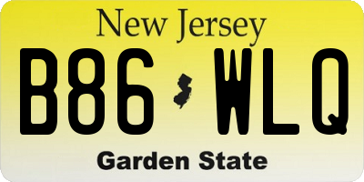 NJ license plate B86WLQ