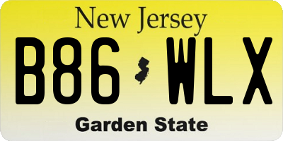 NJ license plate B86WLX