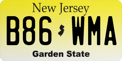 NJ license plate B86WMA