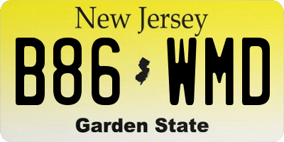 NJ license plate B86WMD