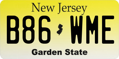 NJ license plate B86WME
