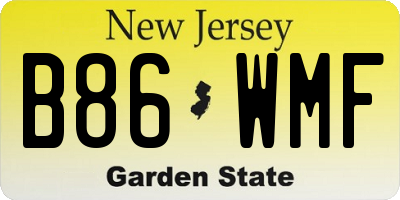 NJ license plate B86WMF