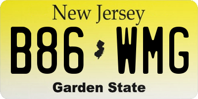 NJ license plate B86WMG