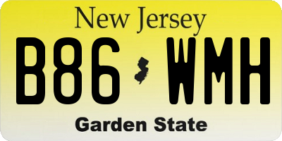 NJ license plate B86WMH