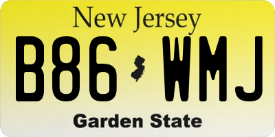 NJ license plate B86WMJ