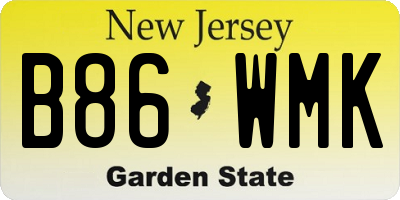 NJ license plate B86WMK