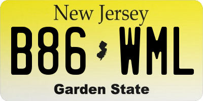 NJ license plate B86WML