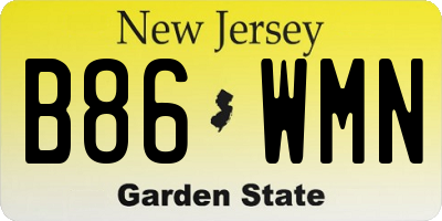 NJ license plate B86WMN