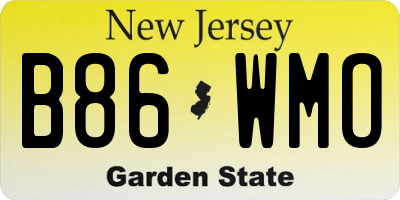 NJ license plate B86WMO