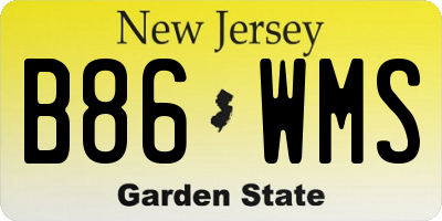 NJ license plate B86WMS