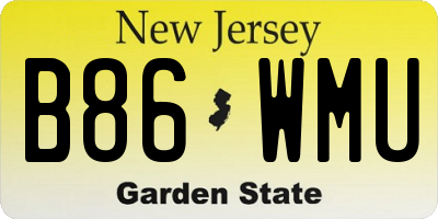 NJ license plate B86WMU