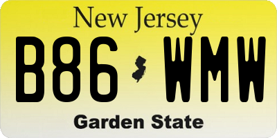 NJ license plate B86WMW