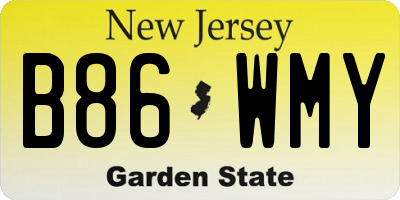 NJ license plate B86WMY