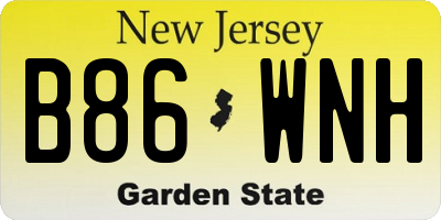 NJ license plate B86WNH