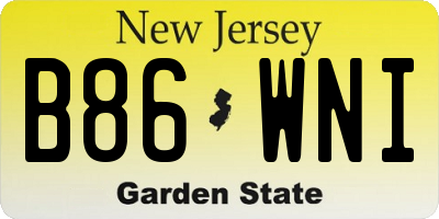 NJ license plate B86WNI