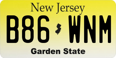 NJ license plate B86WNM
