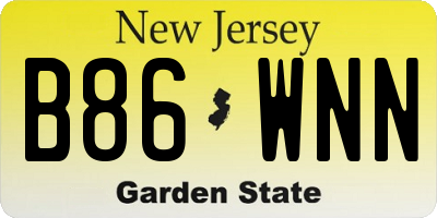 NJ license plate B86WNN