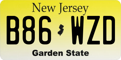 NJ license plate B86WZD