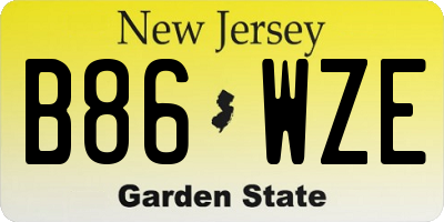 NJ license plate B86WZE